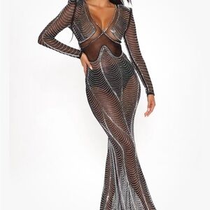 NWT! FASHION NOVA NOT YOUR AVERAGE GIRL EMBELLISHED DRESS WOMENS US SIZE S